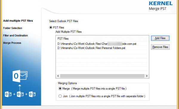 Merge Multiple PST files into a single PST file