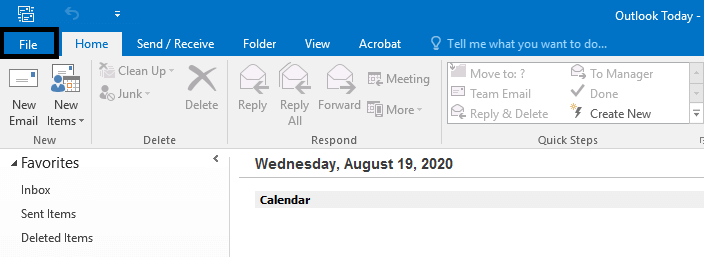 go to the File tab