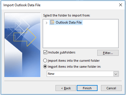 import PST file data