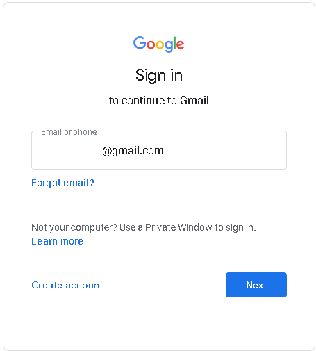 Login Gmail Account