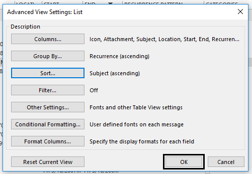 Advanced View Settings