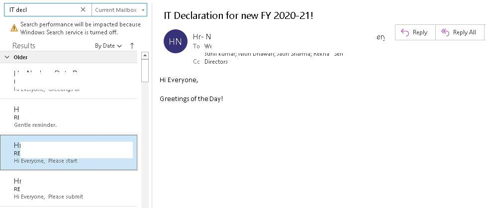 Open MS Outlook 