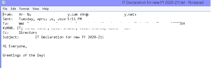 Open and view the PST file in Notepad