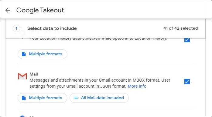 Multiple formats & All Mail data included