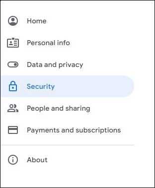 click on the left side Security tab